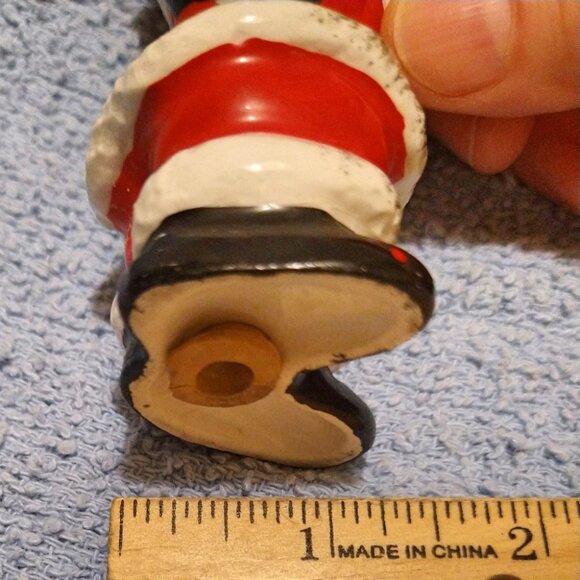 Vintage Enesco Ceramic Bowling Santa Claus 1950s Christmas Salt Shaker - Picture 14 of 16